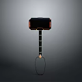 Black Thor Inspired Hammer Weapon With Orange Glowing Patterns And Handle Ring