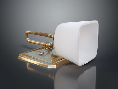 Elegant Modern Lighting Fixture Combination With Golden Metal Frame And White Square Lampshade Base 3d model