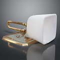 Elegant Modern Lighting Fixture Combination With Golden Metal Frame And White Square Lampshade Base