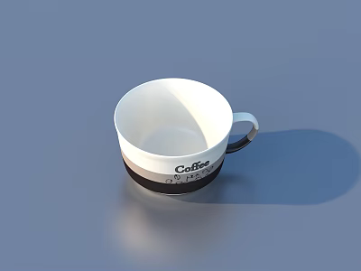 White Coffee Cup With Handle Modern Design For Daily Household Use 3d model