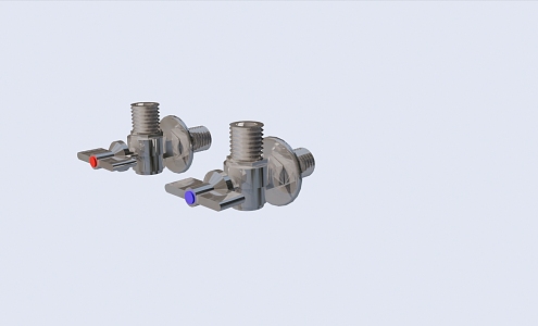 Hot and cold stainless steel angle valve 3d model