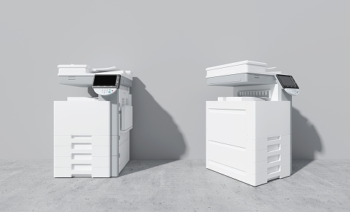 modern printer cabinet printer copier white printing copier cabinet printer vertical printer 3d model