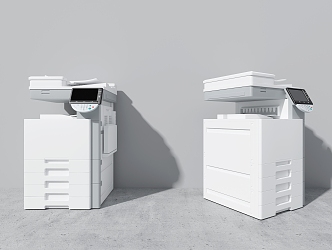 modern printer cabinet printer copier white printing copier cabinet printer vertical printer 3d model