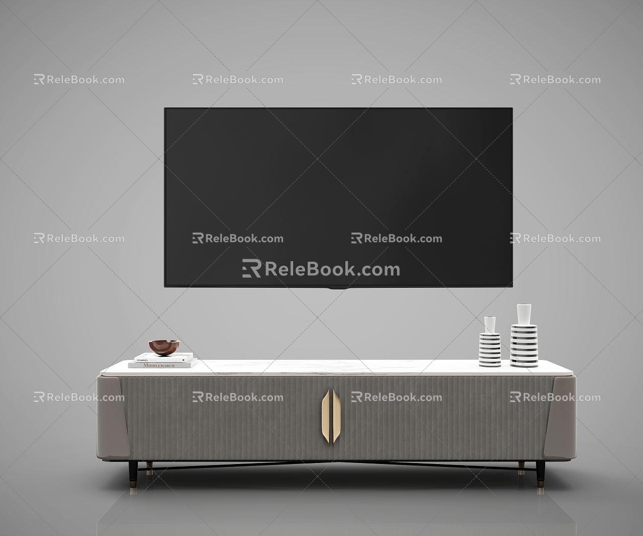 TV Cabinet Light Luxury 3d model