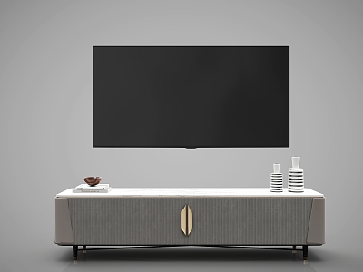 TV Cabinet Light Luxury 3d model