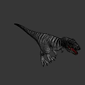 Realistic Gray Striped Tyrannosaurus Rex Dinosaur 3D Model Standing Pose