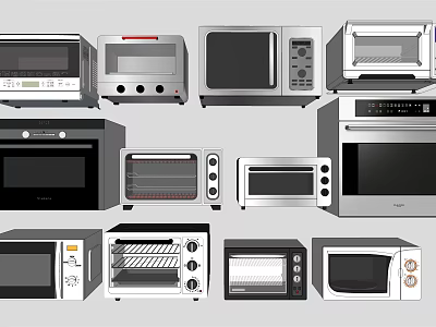 Smart Kitchen Appliances Various Modern Microwave Oven Models For Home Use 3d model