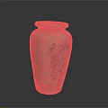 Hand Carved Clay Vase Sculpture With Vintage Designs And Text Details