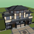 Semi Detached Villa Modern Exterior Design With Large Glass Windows And Balconies