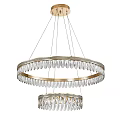 Elegant Modern Double Circular Gold Frame Chandelier With Crystal Pendants 3d model