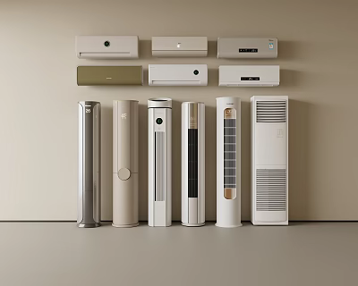 Various Modern Air Conditioner Fans With Wall Mounted And Floor Standing Designs For Home Use 3d model