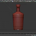 Elegant Clear Crystal Glass Bottle With Green Cap And Vertical Ribbed Design