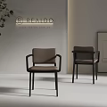 Modern Single Chair With Light Brown Leather Seat And Black Metal Frame