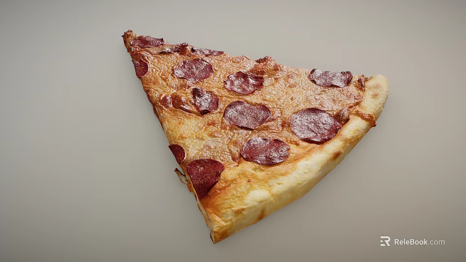 Delicious Freshly Baked Pepperoni Pizza Slice With Cheesy Topping And Crispy Golden Crust 3d model 