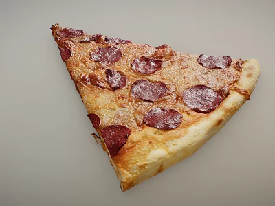 Delicious Freshly Baked Pepperoni Pizza Slice With Cheesy Topping And Crispy Golden Crust 3d model