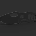 Black Tactical Knife With Sharp Blade Ergonomic Handle And Hole Pattern Design
