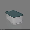 Transparent Plastic Rectangular Storage Container With Blue Lid For Home Organization