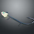 Practical Hardware Tool With Yellow Head Green Pink Logo Black Metal Rod And Curved Hook
