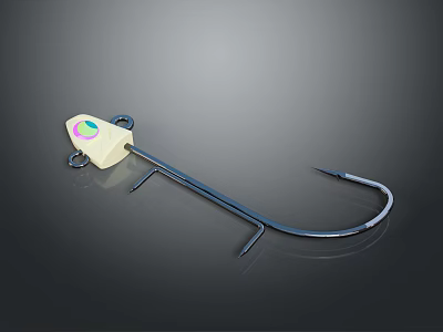 Practical Hardware Tool With Yellow Head Green Pink Logo Black Metal Rod And Curved Hook 3d model