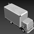 White Box Truck With Flat Roof Side Panels And Black Wheels