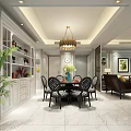 Modern Light Luxury Open Dining And Living Room With Elegant Furnishings And Warm Ambient Lighting