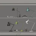 Stylish Desk Lamps with Adjustable Arms in Black Green White and Clock for Home Office