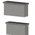 Two Grey Stone Rectangular Blocks With Textured Surfaces And Smooth Tops