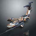 Futuristic Aerospace Spaceship Design With Detailed Engines And Weapon Systems