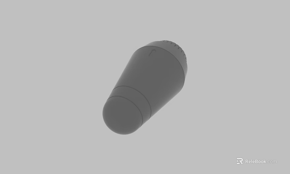 3D Rendered Gray Cylindrical Object With Textured Top And Smooth Base Design 3d model 