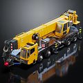 Yellow Heavy Duty Crane Truck With Multi Wheel And Mechanical Arm