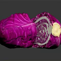 Fresh Purple Cabbage Vegetables Sliced And Whole On Dark Background With Reflection