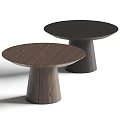 Stylish Modern Round Wooden Dining Tables In Two Different Colors With Pedestal Base Design