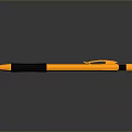 Orange And Black Pen With Shiny Reflection On Black Background For Daily Use
