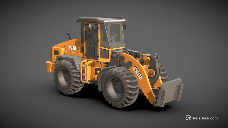 Yellow CASE 821G Heavy Duty Loader Construction Function Utility Vehicle 3d model