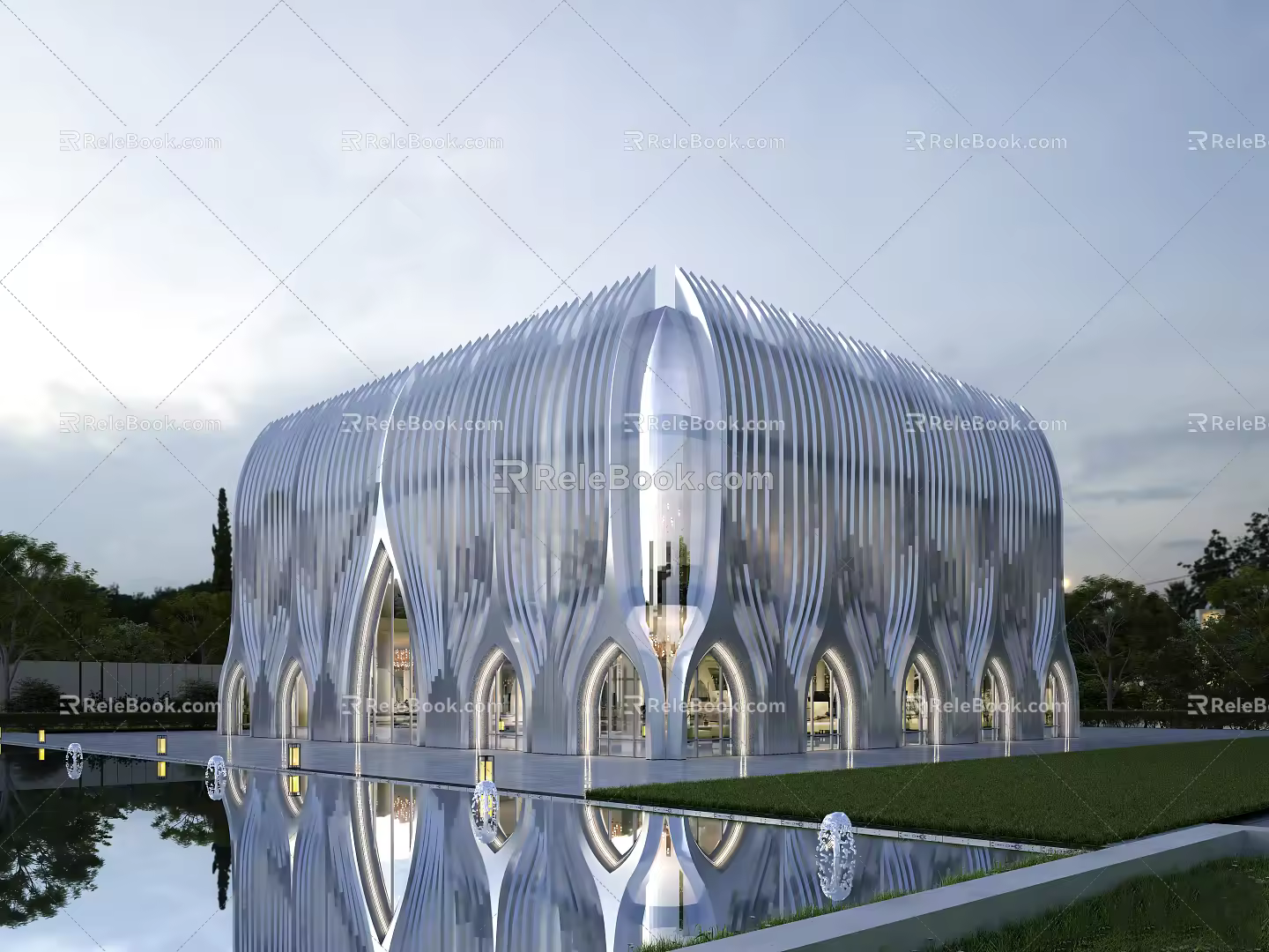 Modern Sales Office Architecture Exhibition Hall Architecture Art Gallery Architecture 3d model