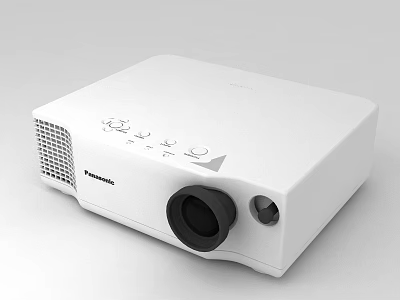Panasonic White Projector For Projection Monitoring With Lens Control Buttons 3d model