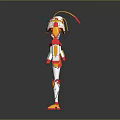 Game Anime Character Mecha Style White Red Yellow Armor Futuristic Design 3D Render