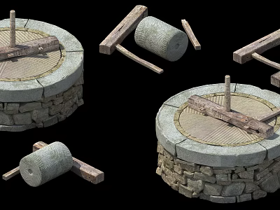 Chinese style stone mill 3d model