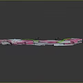 Pink And Green Cosmic Spacecraft Design With Sleek Structure And Cockpit Seats