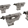 Industrial Factory Floor With Four Robotic Arms For Automated Manufacturing Tasks