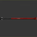 Red And Silver Metal Curved Hand Tool With Lever Design And Grip Handle