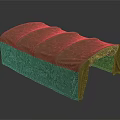 Olive Green Fabric Covered Bench Furniture With Wrinkled Design And Long Shape
