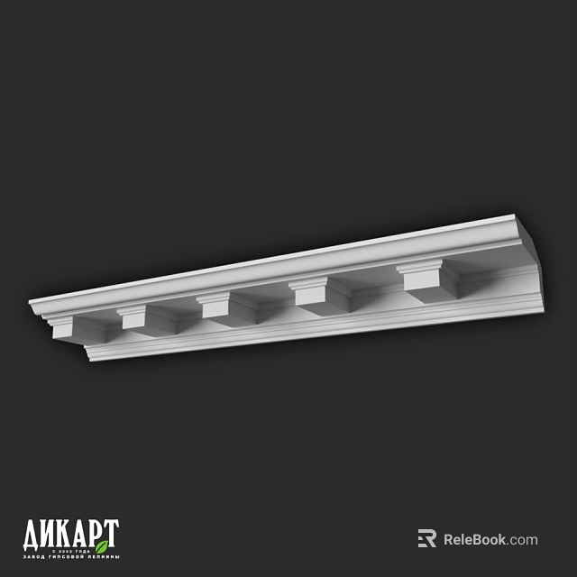 White Architectural Decorative Component With Ornate Details For Interior Design 3d model 