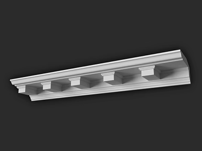 White Architectural Decorative Component With Ornate Details For Interior Design 3d model