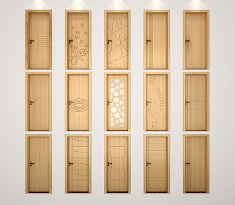 Modern swing door simple door shape 3d model