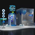 OPPO Watch Pro Exhibition Booth With Blue Lighting And Iceberg Decorations