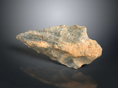 Natural Stone With Rough Surface And Gray Orange Tones On Dark Background 3d model