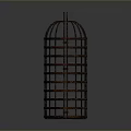 Cylindrical Metal Birdcage With Grid Structure And Hanging Hook For Household Use