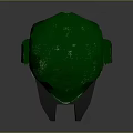 Green Tactical Weapon Helmet With Gold Visor And Side Lights