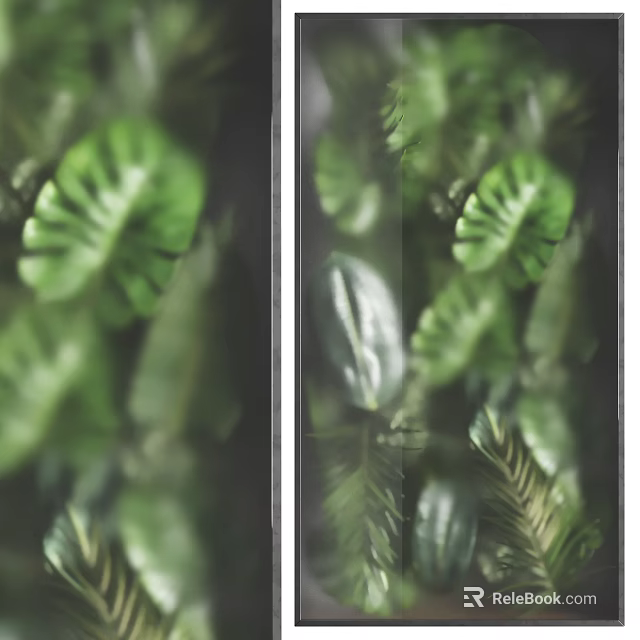 Eco Friendly Road Infrastructure With Lush Green Plant Foliage And Decorative Leaves 3d model 